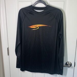 Spanish Fly long sleeved crewneck fishing shirt black size medium